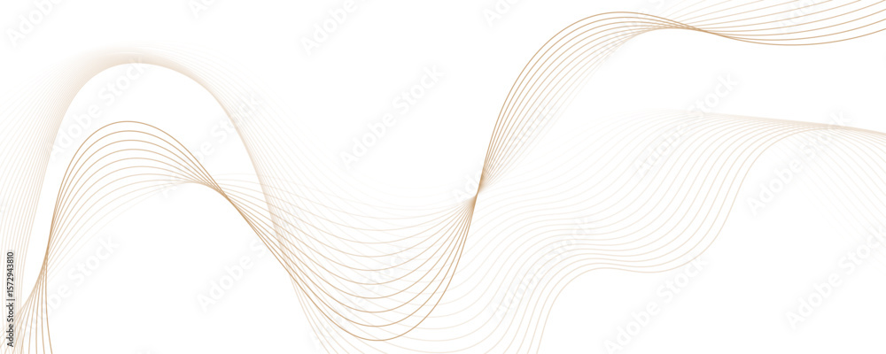 Poster abstract golden linear background. flowing particles future technology concept abstract gradient and