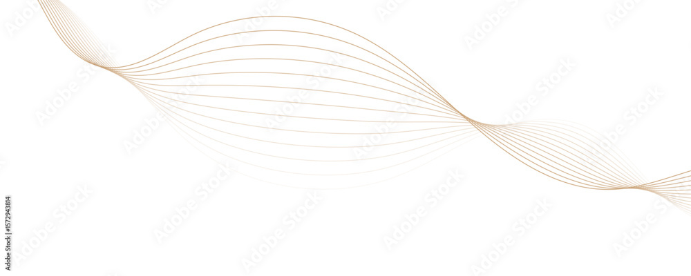 Poster abstract golden linear background. flowing particles future technology concept abstract gradient and