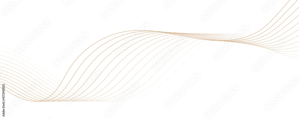 Poster abstract golden linear background. flowing particles future technology concept abstract gradient and