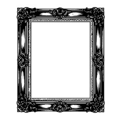 Elegant Antique Frame: A beautifully rendered vintage frame, showcasing intricate detailing and classical design elements, perfect for adding a touch of timeless sophistication.