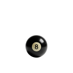 Eight ball for game of pool isolated PNG with Transparent Background