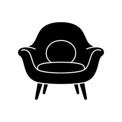 Black leather armchair isolated on white background classic vintage furniture design