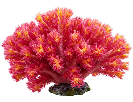 Vibrant branching coral with detailed polyps isolated on transparent background - Powered by Adobe