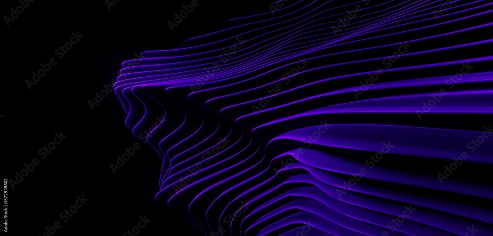 Poster abstract background curved pattern in design 3d render