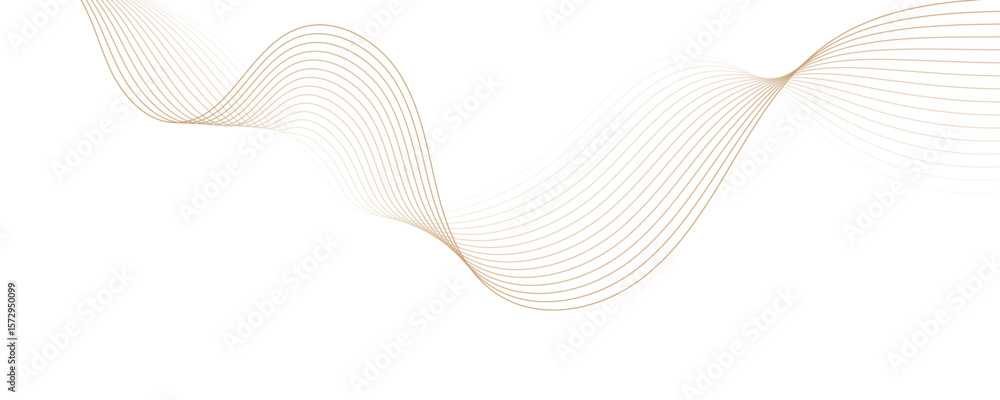 Poster abstract golden linear background. flowing particles future technology concept abstract gradient and