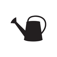 Garden watering can silhouette vector illustration on white background
