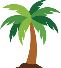 palm tree vector illustration on white background. tropical palm tree vector, ideal for summer holiday designs and beach-themed projects.