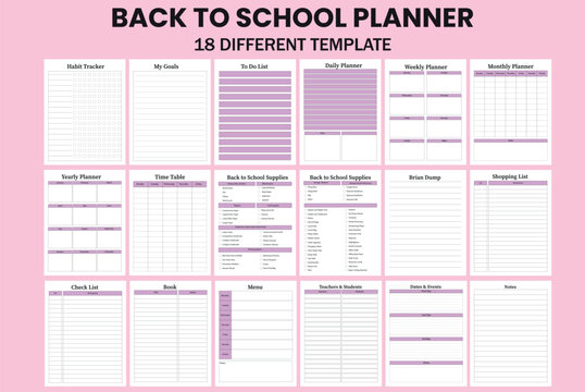 Back to School Planner KDP Interior