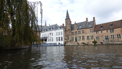 canal in bruges belgium.the picturesque city in summer