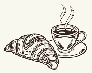 cup of coffee and croissant