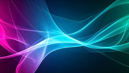 Naklejka premium Abstract Colorful Waves Vibrant Neon Swirls Background