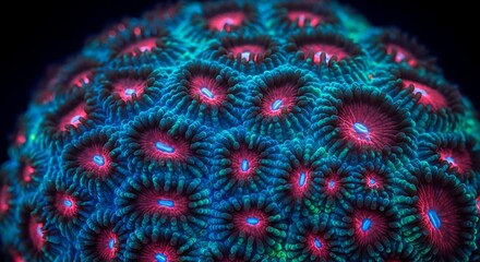 Vibrant Microscopic Coral Polyp Close-Up Ocean Biodiversity