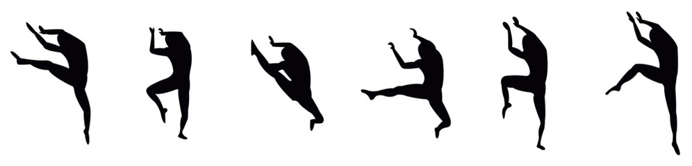 Silhouettes of women doing ballet dancing
Multiple silhouettes of a ballet dancer dancing. Slow motion nutcracker ballet. vector illustration