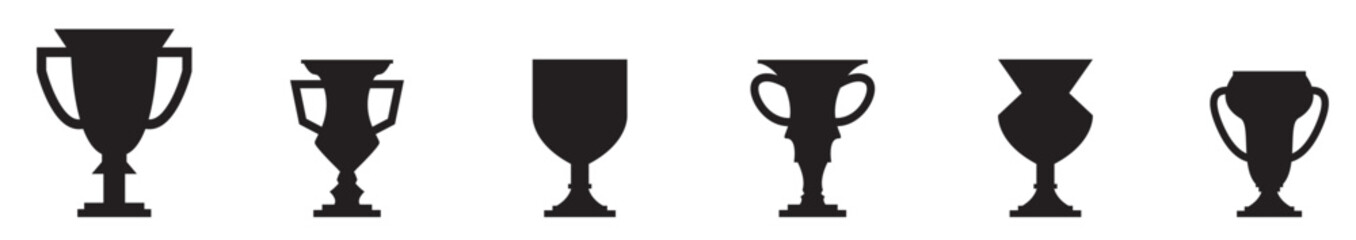 Trophy Icon on Black and White Vector Backgrounds, goblet glyph icon
vector illustration