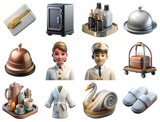 set of png hotel icons