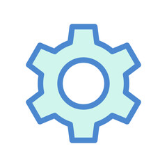 Light Blue Outline Gear Icon for Settings and Configuration