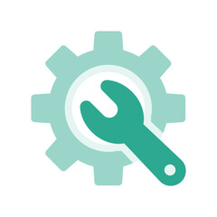 Wrench on Gear Icon for Settings and Technical Support