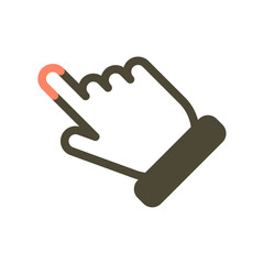 Clean vector graphic of a human hand pointing diagonally upper left