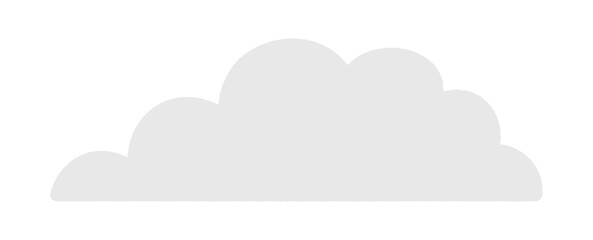 手描きのグレーの雲のイラスト - シンプルでかわいい横長の雲型のフレーム･あしらいの素材