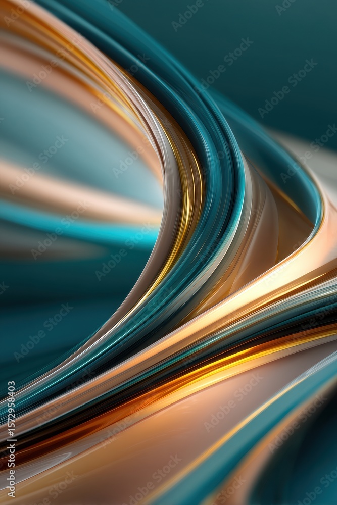 Aufkleber abstract depiction of flowing colorful lines with a smooth modern design