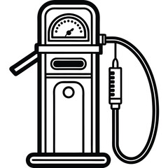 "Vintage Gas Pump Line Art Vector - Adobe Stock"