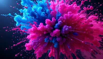 Neon Paint Explosion - Vivid Chaos & Artistic Energy Burst AI-Generated  