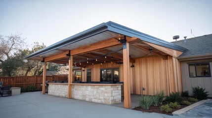 Obraz premium Custom Patio Design: Outdoor Living, Pergola, Bar, Backyard