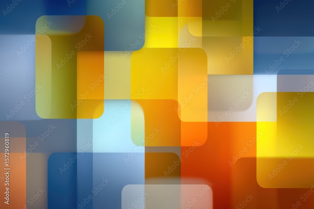 Poster abstract geometric design with overlapping colorful shapes and gradients