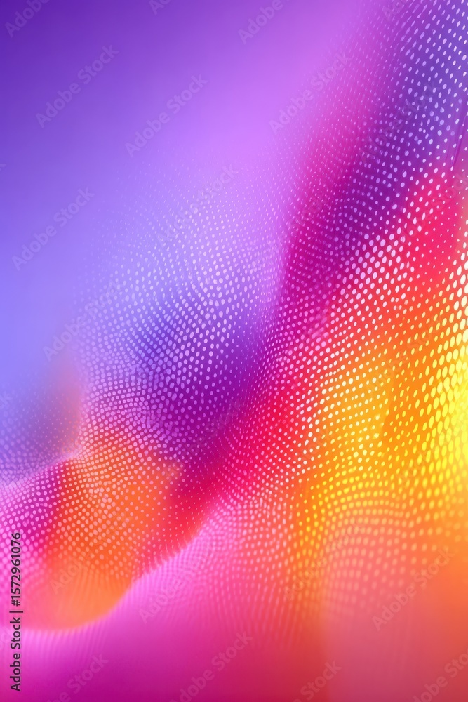 Poster abstract color gradient with dotted wave patterns and vibrant hues