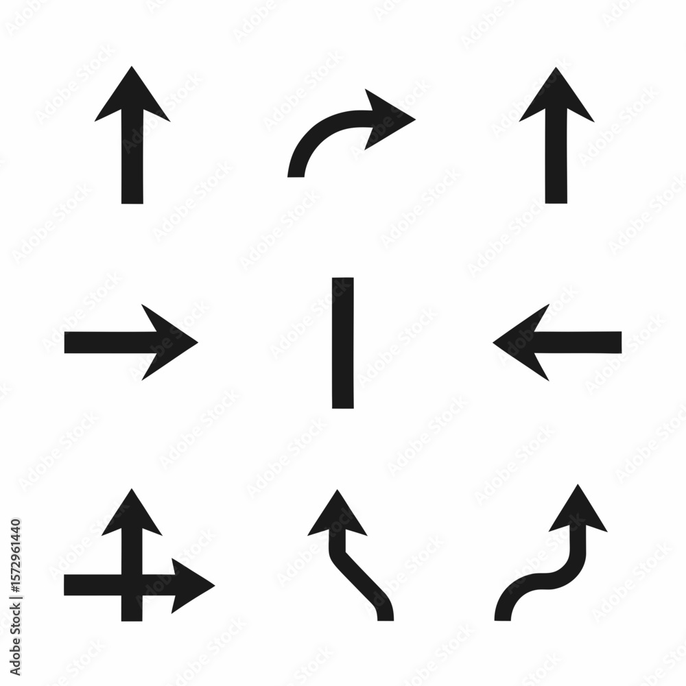 Poster navigation arrow icon set vector.