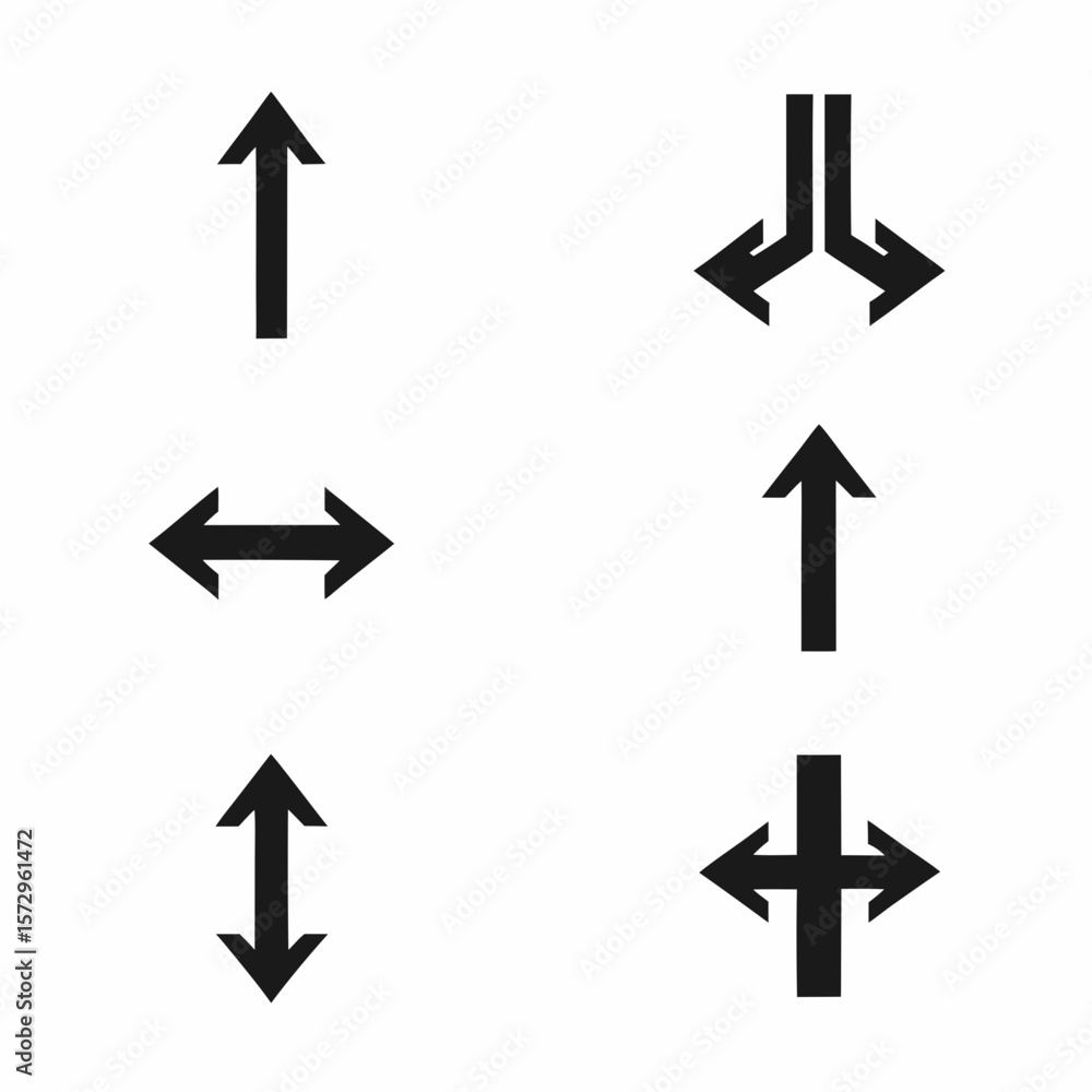 Poster navigation arrow icon set vector.