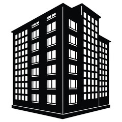Apartment Building single vector shilhouette 