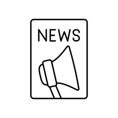 News Information Report Headline Line Icon