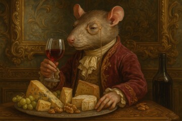 Sophisticated Rat Soiree With Wine