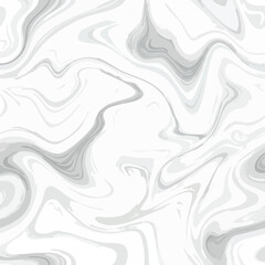 White and grey abstract swirling liquid marble seamless pattern background