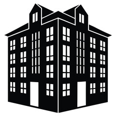 Fototapeta premium Apartment Building single vector shilhouette 