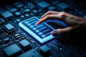 Man typing on laptop with rising bar graph overlay