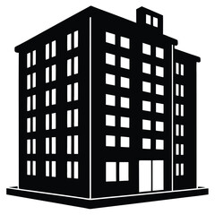Apartment Building single vector shilhouette 