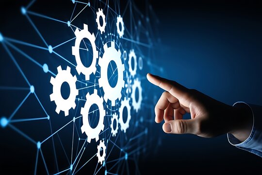 Interconnected Gears  Digital Technology and Innovation - Powered by Adobe