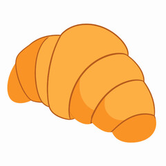 Close Up of a Golden Brown Baked Croissant Delicious Pastry Perfect for Breakfast or a Sweet Treat Simple Background