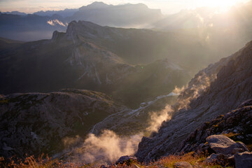 Dolomite stuning sunset from the Lagazuoi refuge