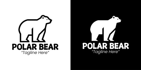 Creative Black and White Polar Bear Logo for Strong Environmental and Nature Branding

