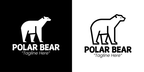 Modern Black and White Polar Bear Logo for Sustainable Wildlife and Eco Branding
