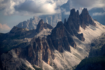 Impressive view of Croda da Lago mountain chain