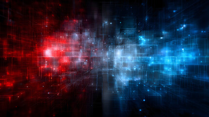 Obraz premium Broken neural grid with glitch interference and fragmented lines — ideal for illustrating system failures, data breaches, and cybersecurity incident visuals.