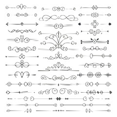 Obraz premium Collection of Hand Drawn Decorative Flourishes and Dividers ornamental vintage