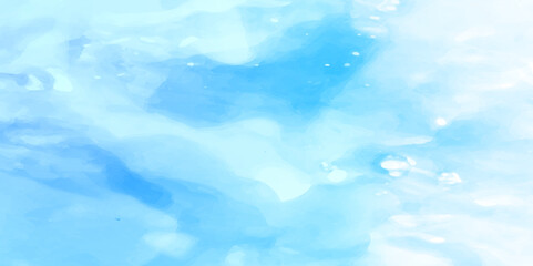 Fototapeta premium Soft Sky Blue Watercolor Wash with Hand-Painted Aquarelle Texture on Wet White Paper for Creative Posters, Prints, and Branding