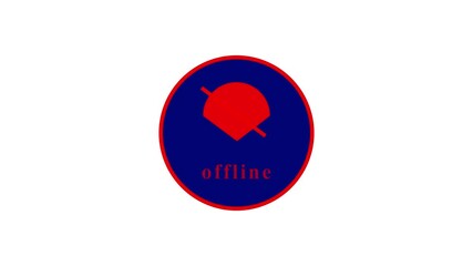 wi-fi offline icon red and blue color animation with white background. HD Video. - Powered by Adobe