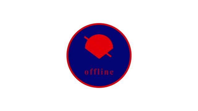 wi-fi offline icon red and blue color animation with white background. HD Video.
