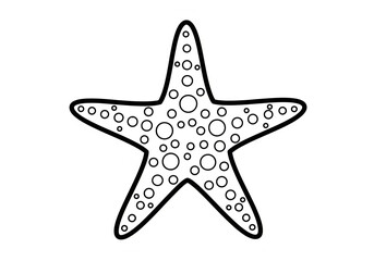 Obraz premium Simple Starfish Line Art Drawing for Coloring